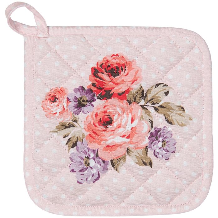 Clayre & Eef DTR45 Salvamanteles Blanco, Verde 20x20 cm
