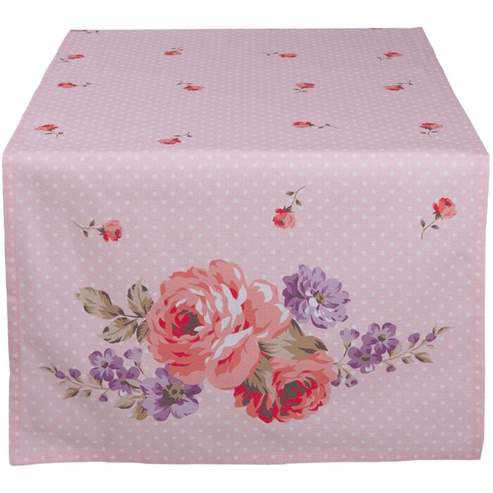 Clayre & Eef DTR64 Camino de mesa rosa, lila 50x140 cm