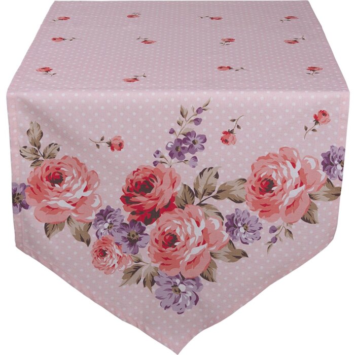 Clayre & Eef DTR65 Traves de Mesa Rosa, Lila 50x160 cm