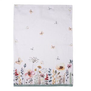 Clayre & Eef FOB42 Tea Towel Blanco, Grun 50x71 cm