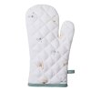 Clayre & Eef FOB44 Guantes de Horno Blanco, Grun 18x30 cm