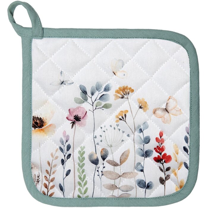 Clayre & Eef FOB45 Salvamanteles Blanco, Verde 20x20 cm