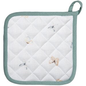 Clayre & Eef FOB45 Salvamanteles Blanco, Verde 20x20 cm
