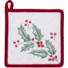 Clayre & Eef HCH45 Agarrador Blanco, Rojo 20x20 cm