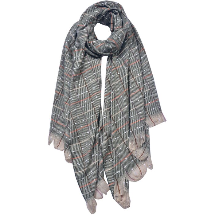 Clayre & Eef JZSC0608GR Bufanda de invierno Señoras Verde 70x190 cm