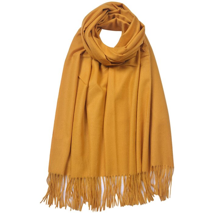 Clayre & Eef JZSC0612Y Bufanda de invierno Señoras Amarillo 68x175 cm