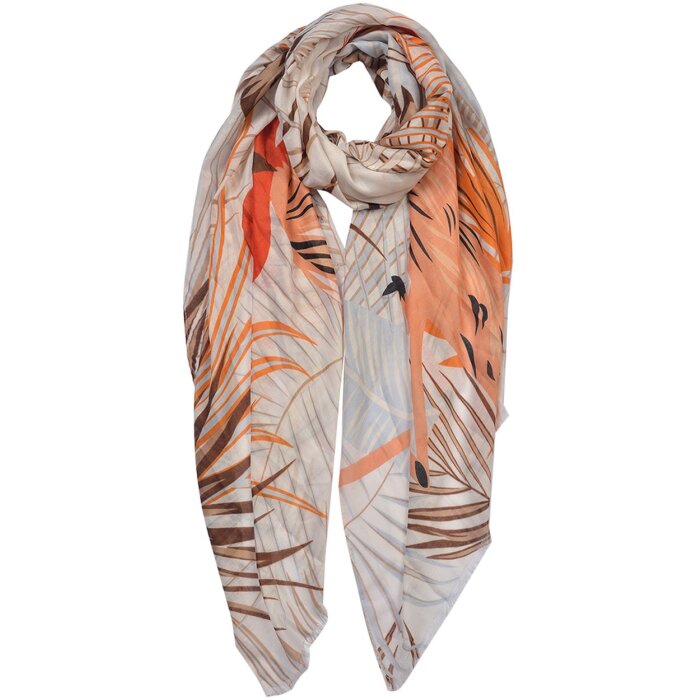 Clayre & Eef JZSC0639 Bufanda Damas Patrón Beige 85x180 cm