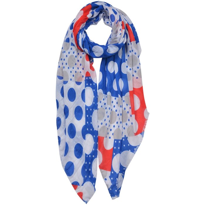 Clayre & Eef JZSC0645 Bufanda Damas Patrón Azul 90x180 cm