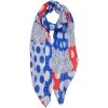 Clayre & Eef JZSC0645 Bufanda Damas Patrón Azul 90x180 cm