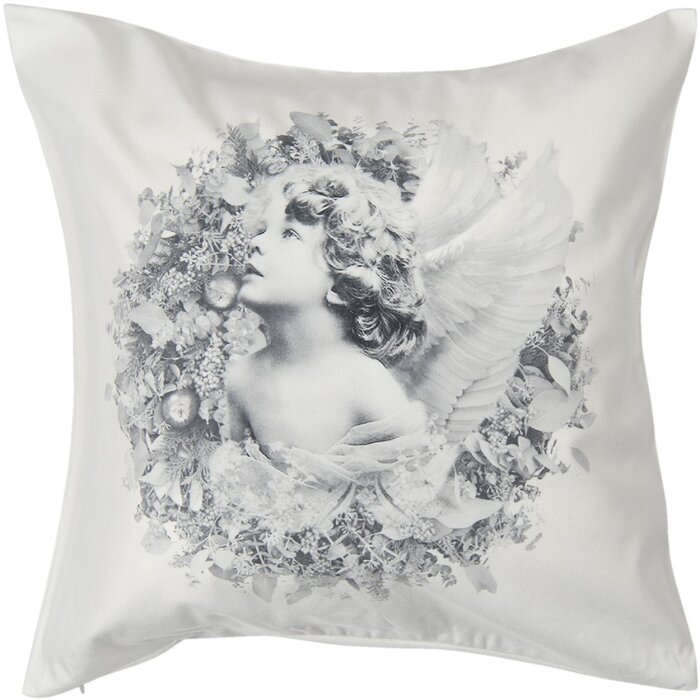 Clayre & Eef KT021.264 Funda de cojín blanco 45x45 cm