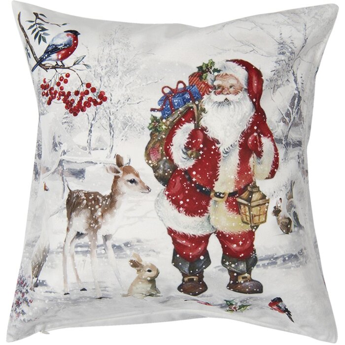 Clayre & Eef KT021.265 Funda de Cojín Blanca 45x45 cm