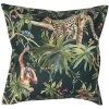 Clayre & Eef KT021.279 Funda de Cojín Verde, Negra 45x45 cm