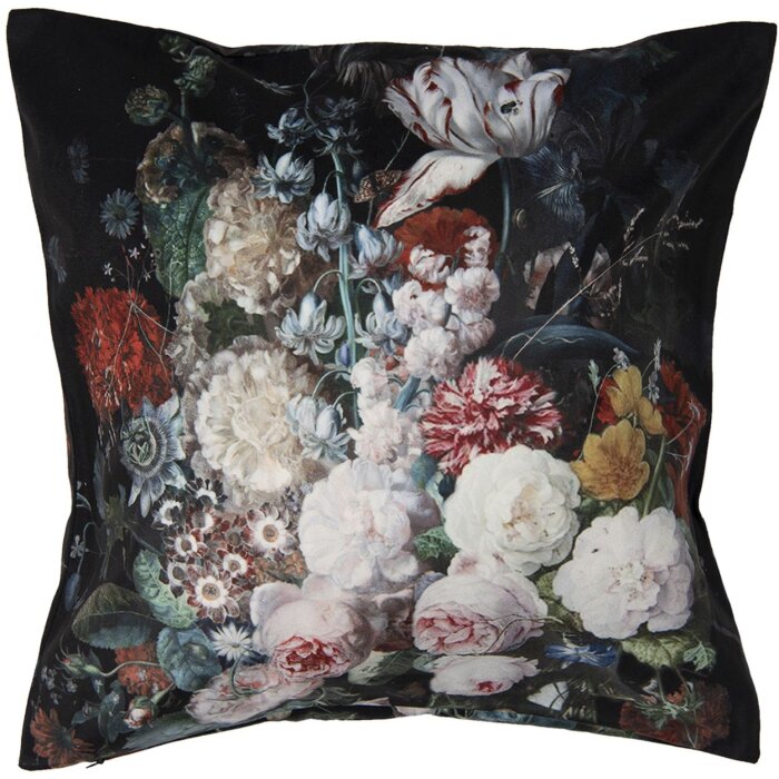 Clayre & Eef KT021.283 Funda de Cojín Negra 45x45 cm