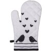 Clayre & Eef LBS44 Guantes de Horno Blanco, Negro 18x30 cm