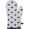 Clayre & Eef LBS44 Guantes de Horno Blanco, Negro 18x30 cm