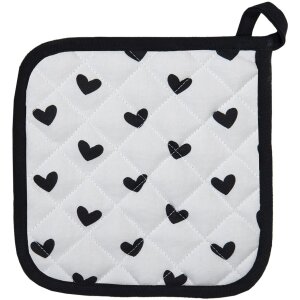 Clayre & Eef LBS45 Porta Ollas Blanco, Negro 20x20 cm