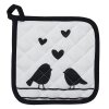 Clayre & Eef LBS45 Porta Ollas Blanco, Negro 20x20 cm