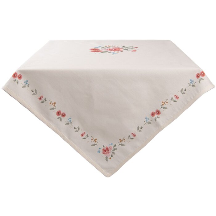 Clayre & Eef mantel Colección Little Rose 100x100 cm crema