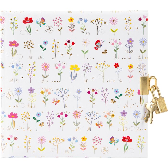 Goldbuch Diario Pequeño y Valiente blanco con cerradura 16,5x16,5 cm 96 páginas blancas