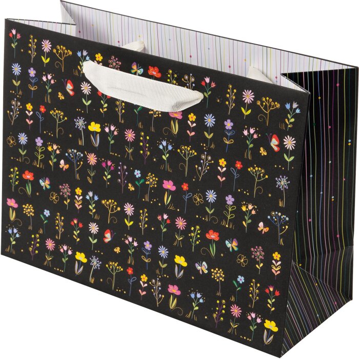 Bolsa de Regalo Libro de Oro Pequeño y Valiente Negro 18x10x25 cm