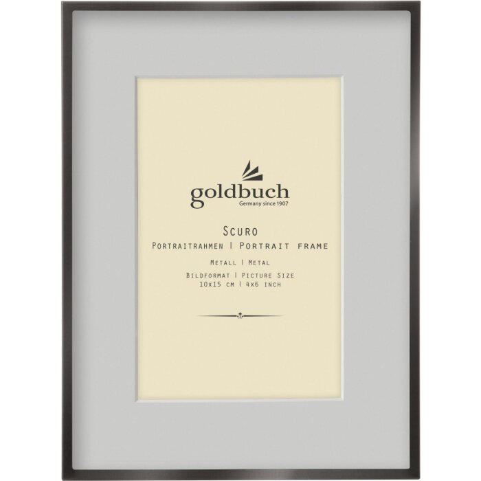 Goldbuch Marco de Foto de Metal Scuro Negro con Passepartout 10x15 cm