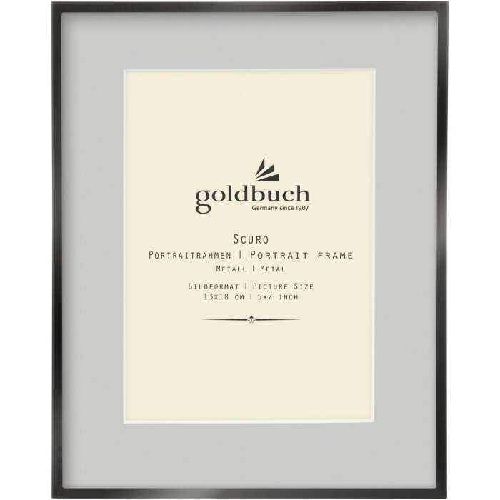 Goldbuch Marco de Foto de Metal Scuro Negro con Passepartout 13x18 cm