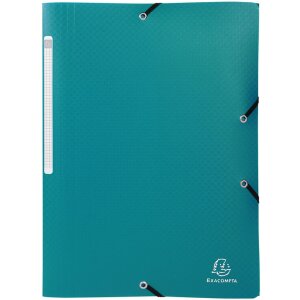 Carpeta Exacompta con 3 solapas y banda elástica PP 400µ etiqueta opaca A4