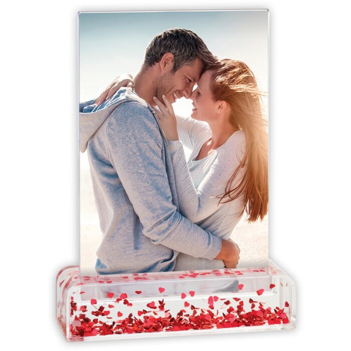 ZEP Marco de fotos con purpurina Wynn Hearts rojo 10x15 cm