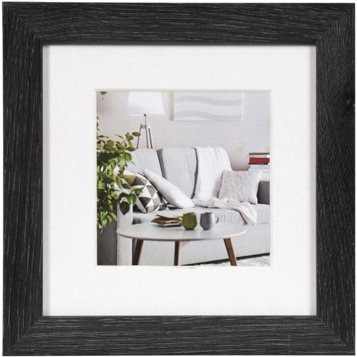 Henzo Marco Moderno 15x15 cm negro con passepartout 10x10 cm