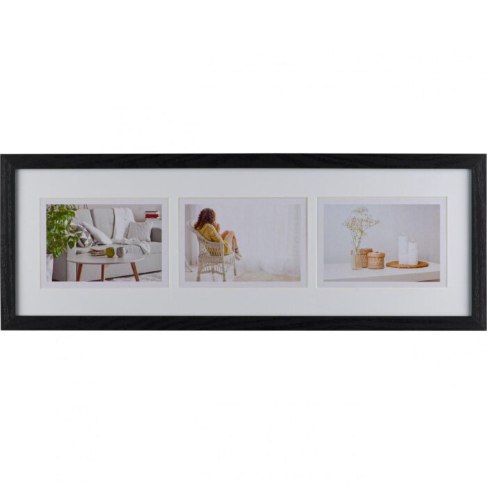 Galería de fotos Modern 20x60 cm negro 3 fotos 10x15 cm