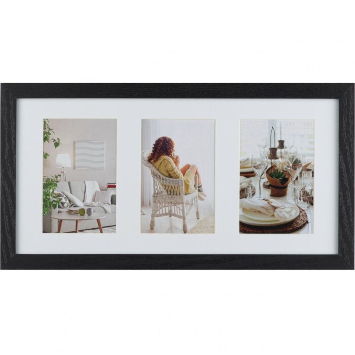 Galería de fotos Modern 23x50 cm negro 3 fotos 13x18 cm