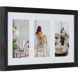 Galería de fotos Modern 23x50 cm negro 3 fotos 13x18 cm