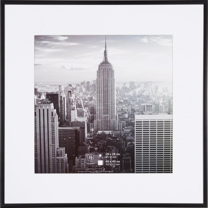 Marco de aluminio Henzo Manhattan negro 40x40 cm con Passepartout 30x30 cm