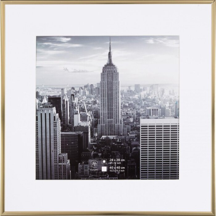 Marco de aluminio Henzo Manhattan oro 40x40 cm con passepartout 30x30 cm