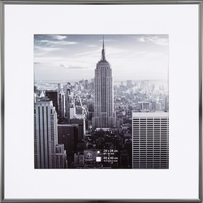 Marco de aluminio Henzo gris Manhattan 40x40 cm con Passepartout 30x30 cm