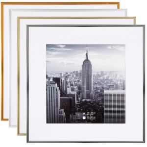 Marco de aluminio Henzo gris Manhattan 40x40 cm con Passepartout 30x30 cm