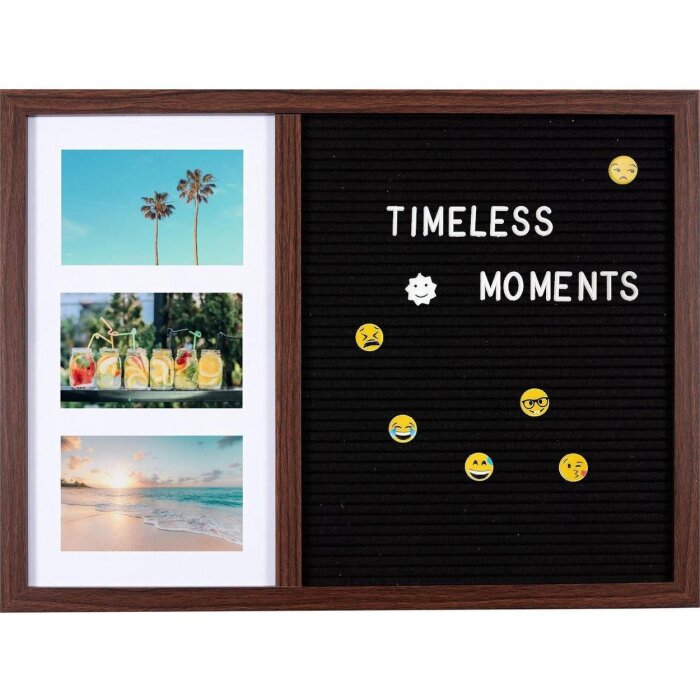 Henzo Letterboard 37,5x52,5 cm Marrón oscuro Letras de madera de alta calidad Emojis