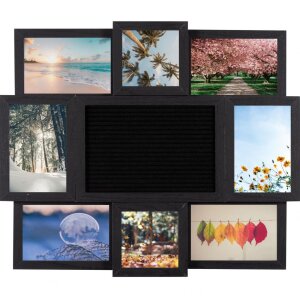 Henzo Letterboard 57x47 cm negro con marco de fotos y...