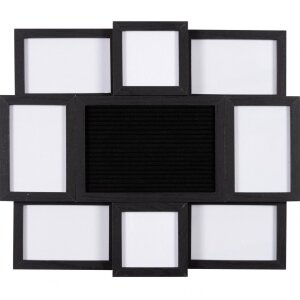 Henzo Letterboard 57x47 cm negro con marco de fotos y juego de letras
