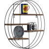 Henzo estantería de pared 50x50x10 cm redonda metal aspecto madera fácil montaje