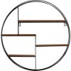 Henzo estantería de pared 50x50x10 cm redonda metal aspecto madera fácil montaje