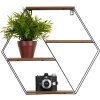 Henzo Estantería de pared 44,5x50x10 cm Negro Marrón Metal Madera Moderno