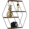 Henzo Estantería de pared 44,5x50x10 cm Negro Marrón Metal Madera Moderno
