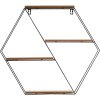 Henzo Estantería de pared 44,5x50x10 cm Negro Marrón Metal Madera Moderno