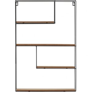 Estantería de pared Henzo madera natural negra 40x60x10 cm Diseño minimalista