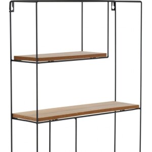 Estantería de pared Henzo madera natural negra 40x60x10 cm Diseño minimalista