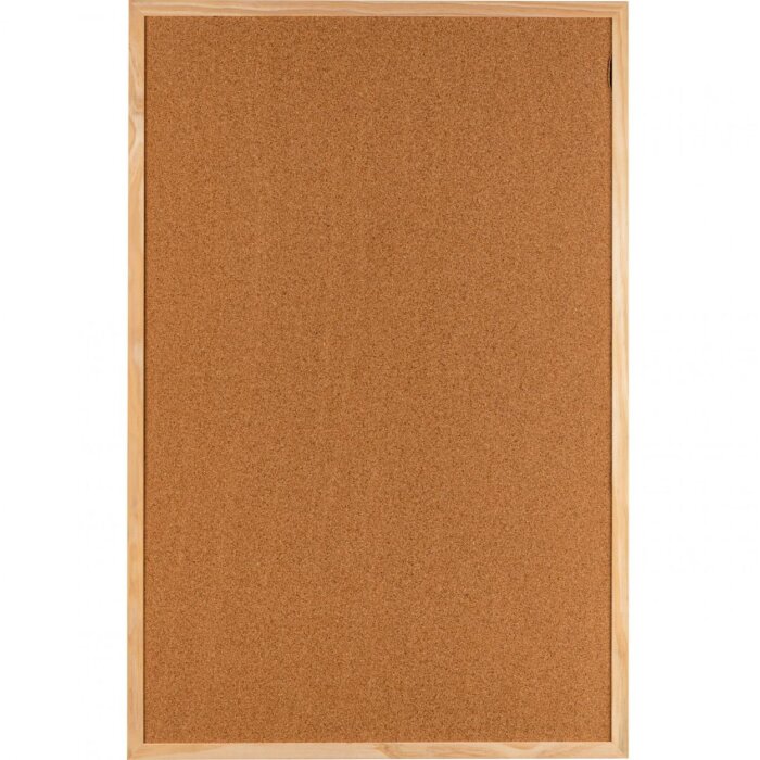Henzo tablero de corcho natural con marco de madera 60x90 cm para oficina cocina aula
