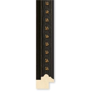 Marco de fotos de madera Walther Barroco Elche negro 25x80 cm con vidrio antirreflejo