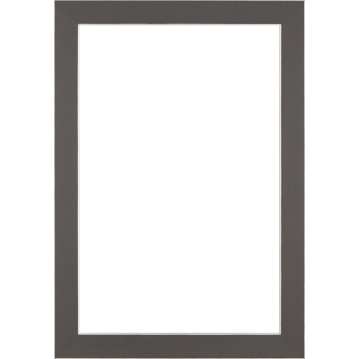 Marco de fotos de madera Bilbao con borde plateado 70x70 cm gris vidrio antirreflejos