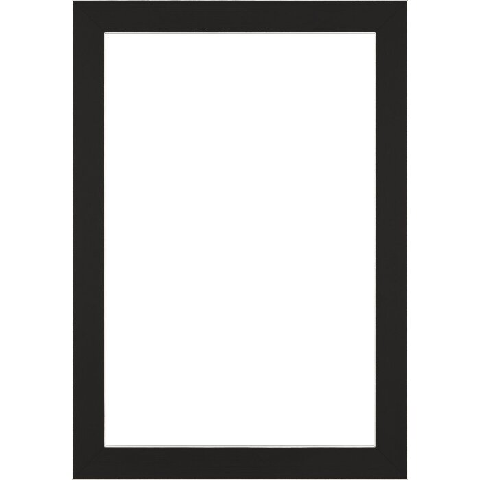 Marco de fotos de madera Bilbao con borde plateado 60x60 cm negro cristal transparente